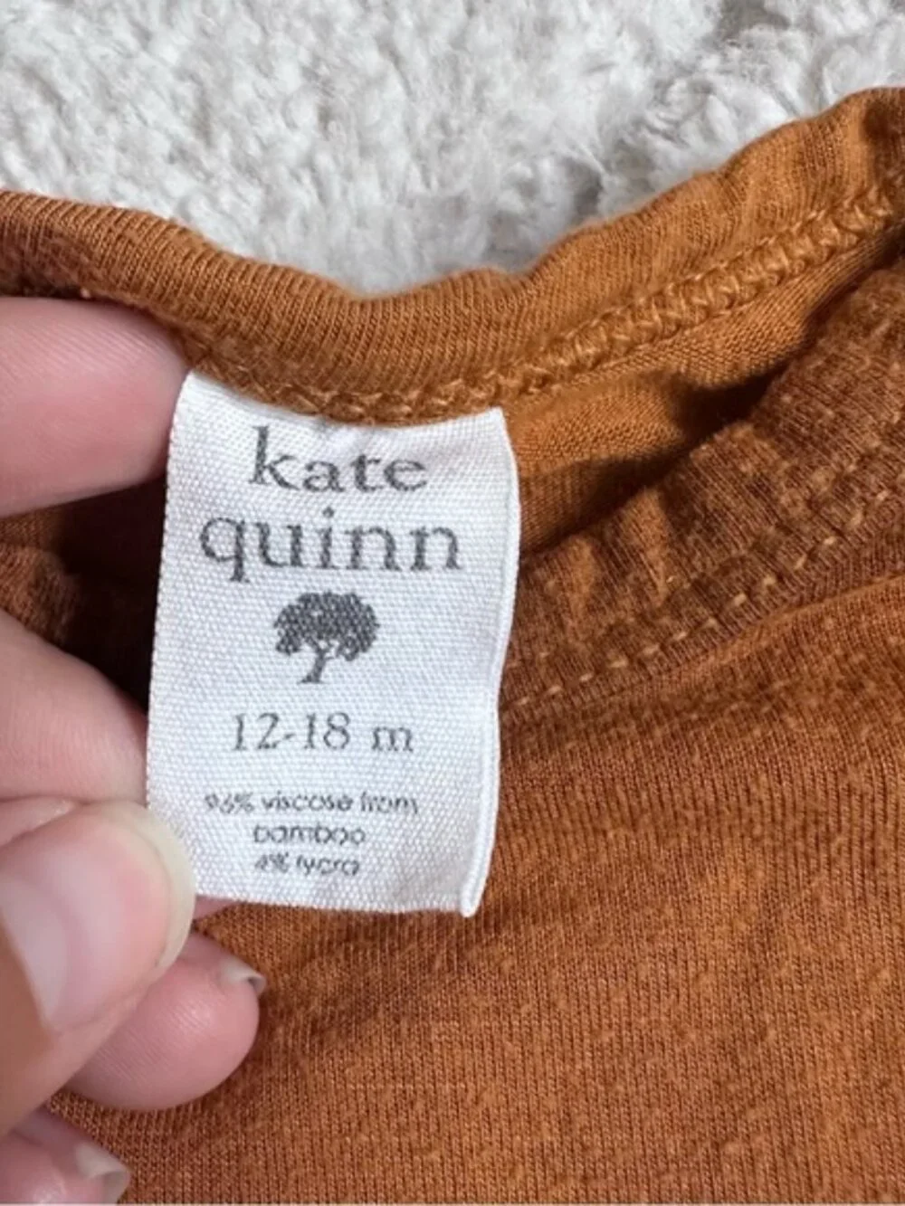 Kate Quinn | Rust Long Sleeve Lap Neck Onesie Bodysuit | Size 12-18 Months